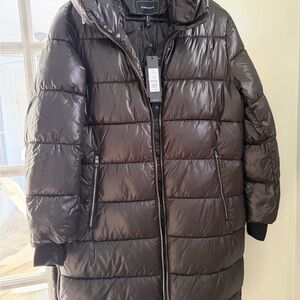 BCBGMaxAzria Shiny Black Puffer Coat